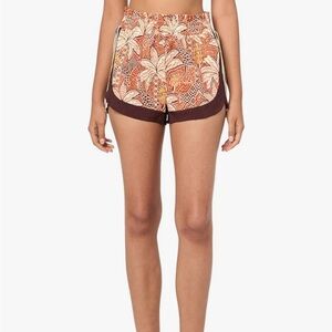 Adidas x Farm Rio Training Shorts - coral burgundy - size small